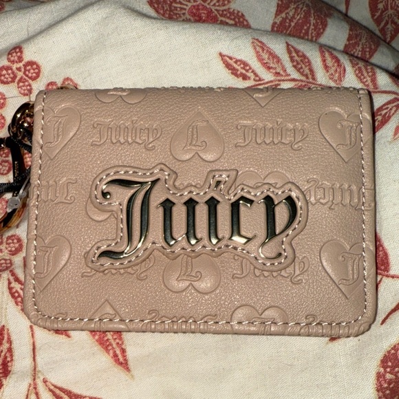 Juicy Couture Handbags - Juicy Couture Taupe Embossed Card Holder